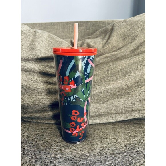 Starbucks Summer 2021 Venti Tumbler Green Blue Red Cheeta Print 24 oz Cup - Picture 4 of 7